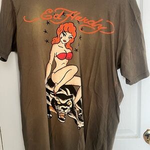 Vintage Ed Hardy Pinup Girl T-shirt